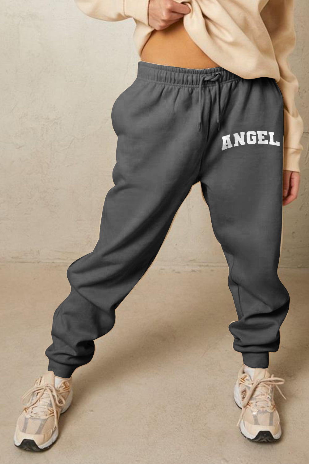 Simply Love Simply Love Full Size Drawstring Angel Graphic Long Sweatpants